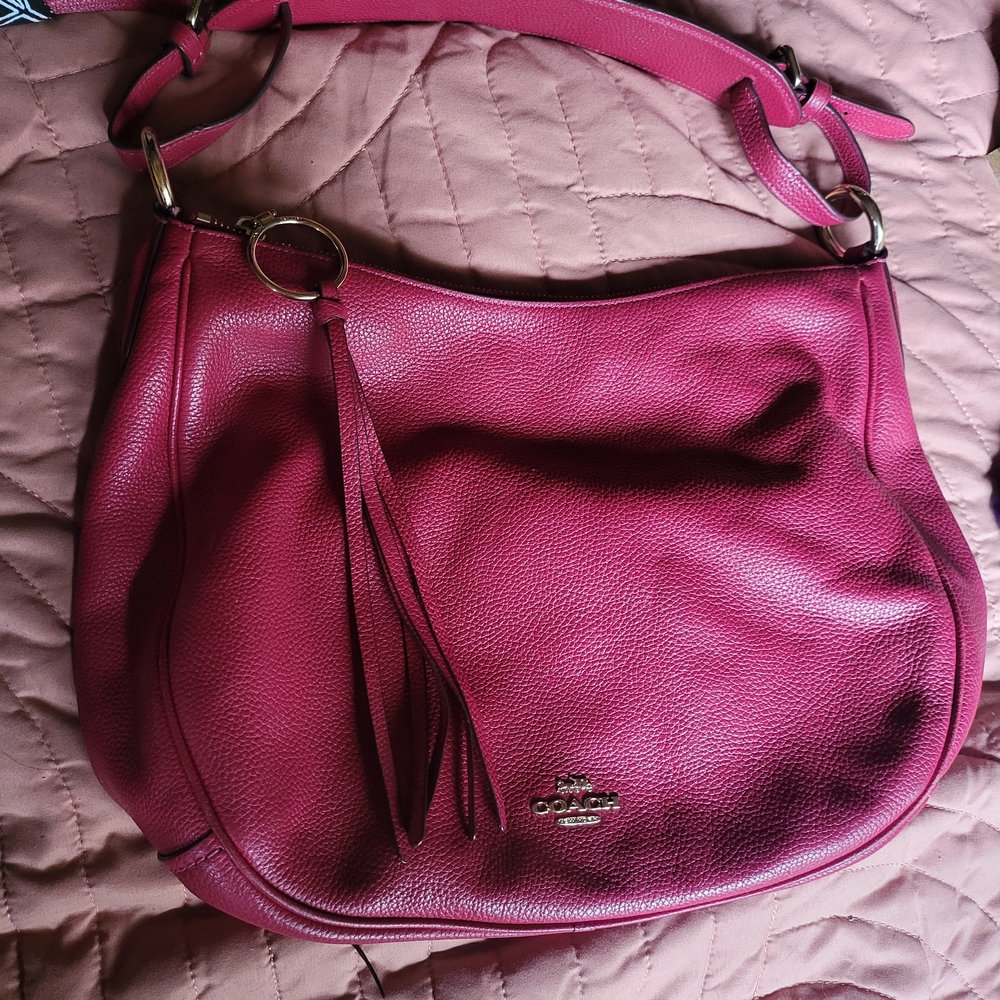 Coach Pink Leather Shoulder Bag